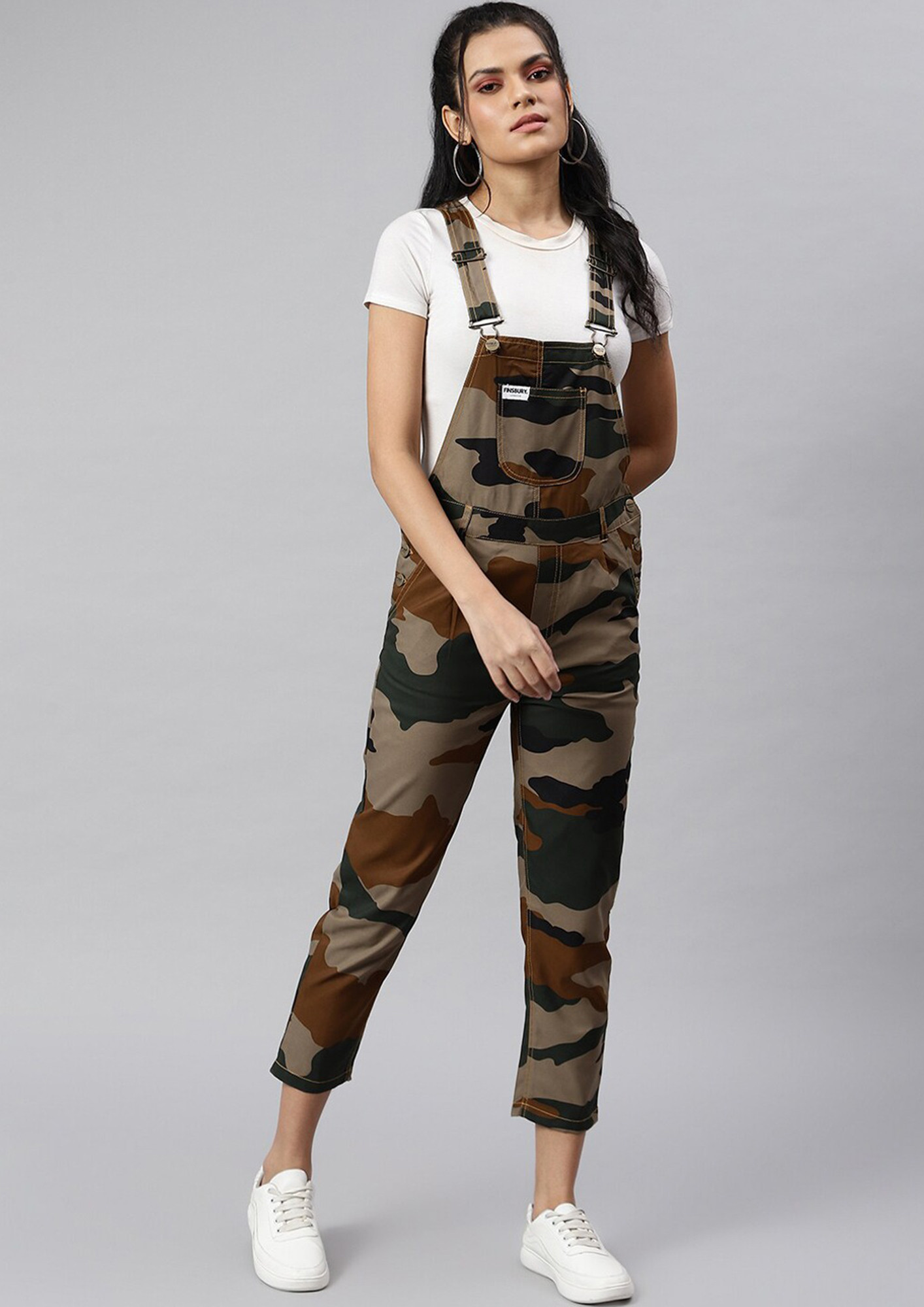 Finsbury Camouflage Army Print Women Dungaree