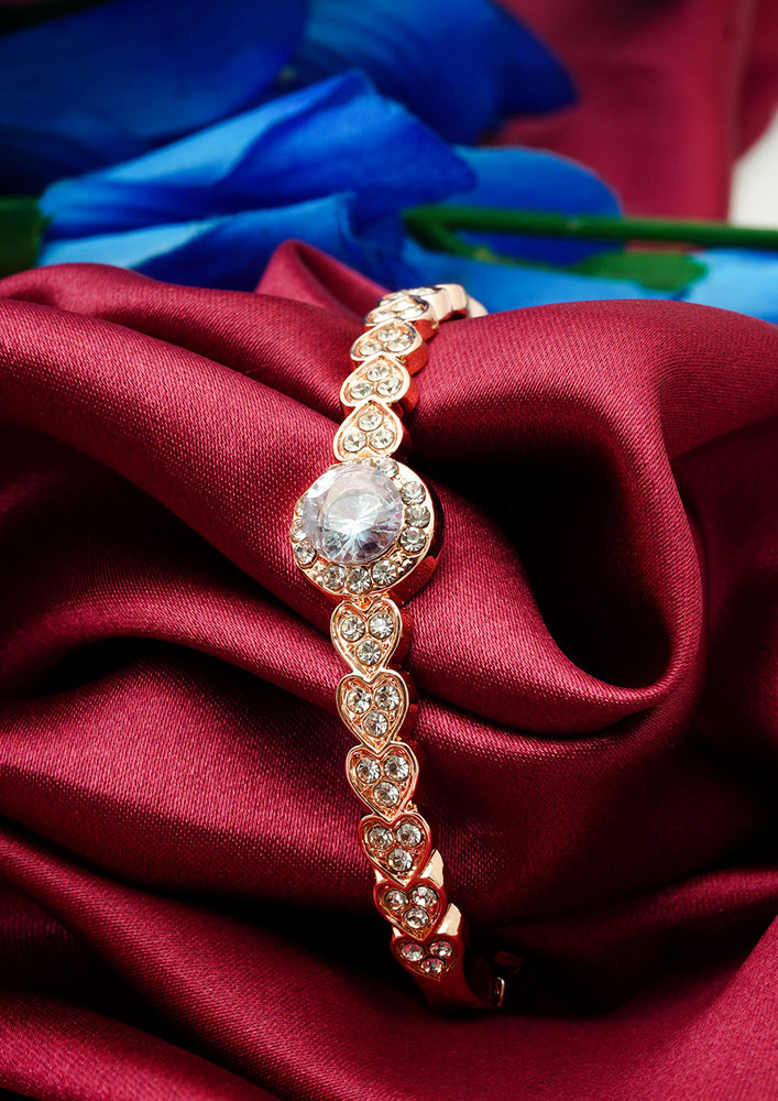 Heart American Diamond Cuff Bracelet