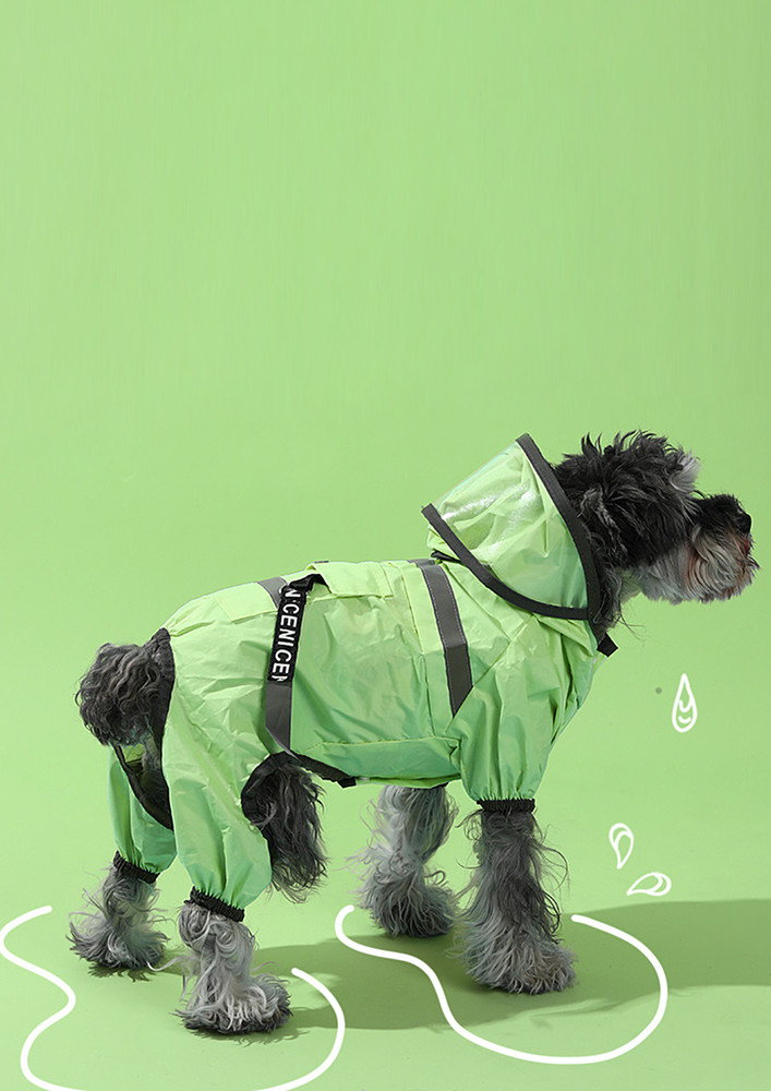 Reflective Green Dog Raincoat