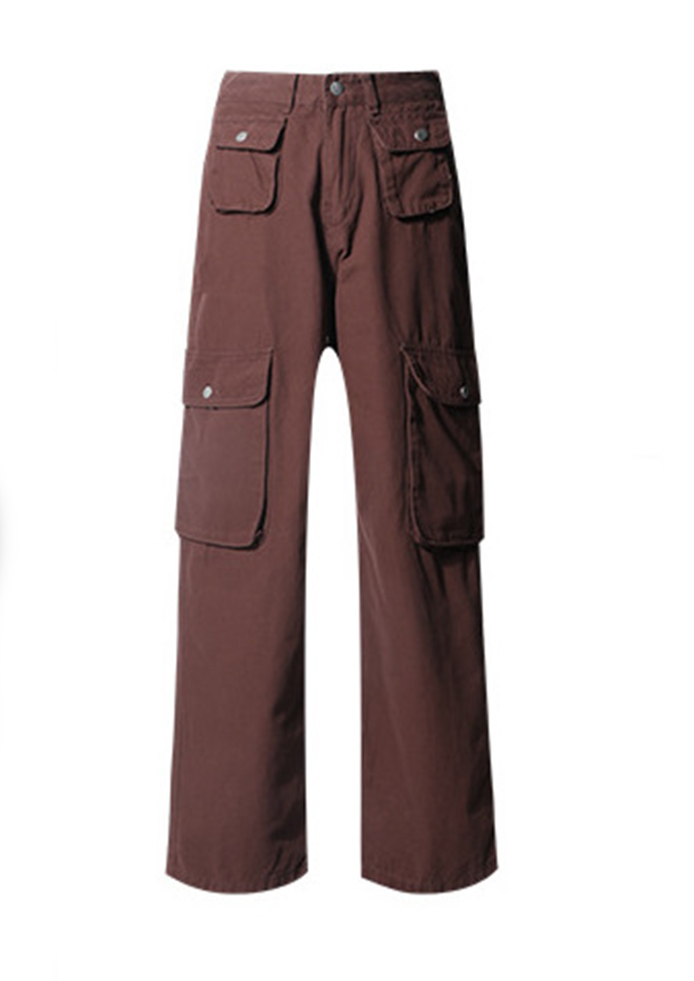 Women's Brown Cargo Parachute Low Rise Pants | Ally Fashion