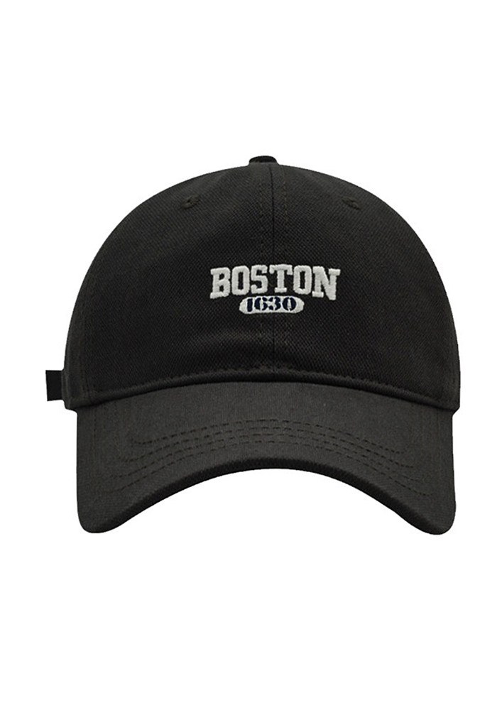 LETTER EMBROIDEREY BLACK COTTON CAP