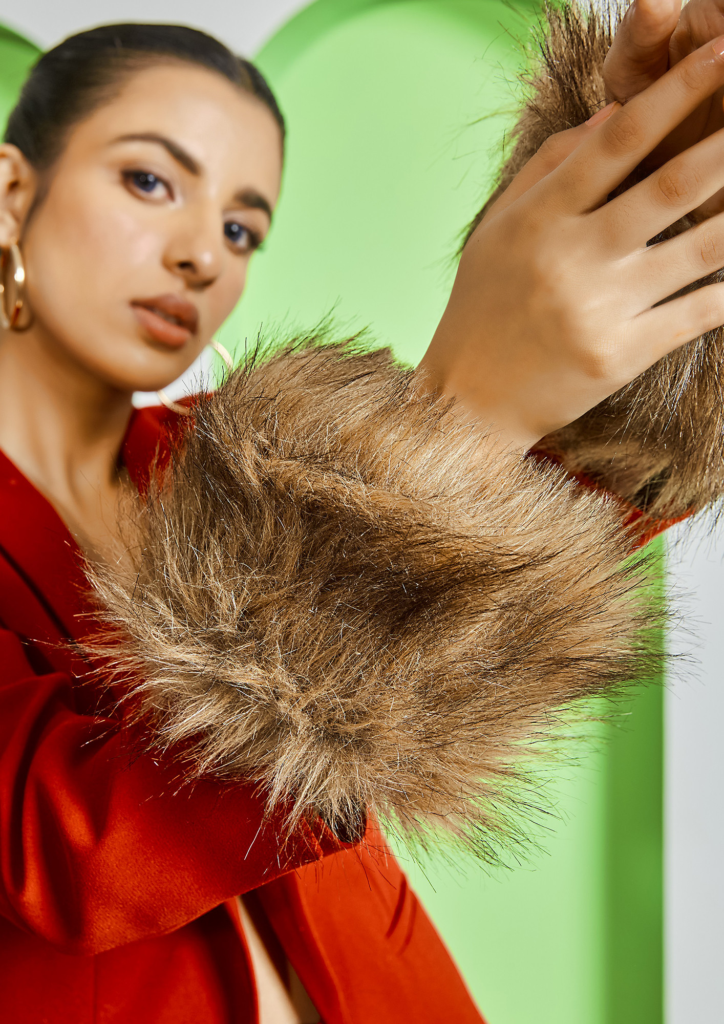 Buy Heart Up My Sleeves Fur Cuff Brown for Women Online in India