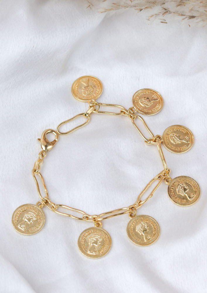Handcrafted Gold Plated Coin Bracelet