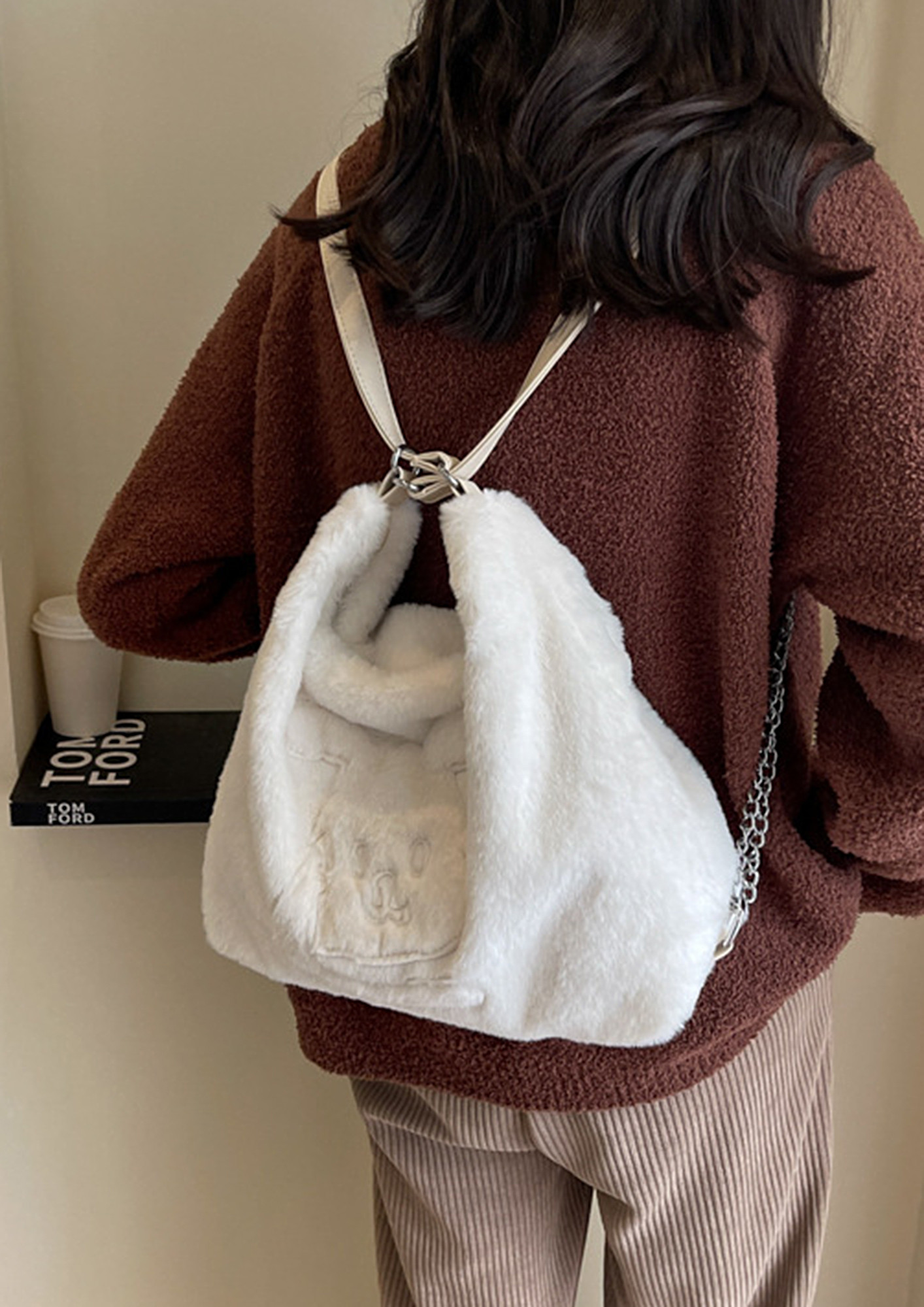 Buy OFF-WHITE CUTESY PLUSH FUR SHOULDER BAG for Women Online in India
