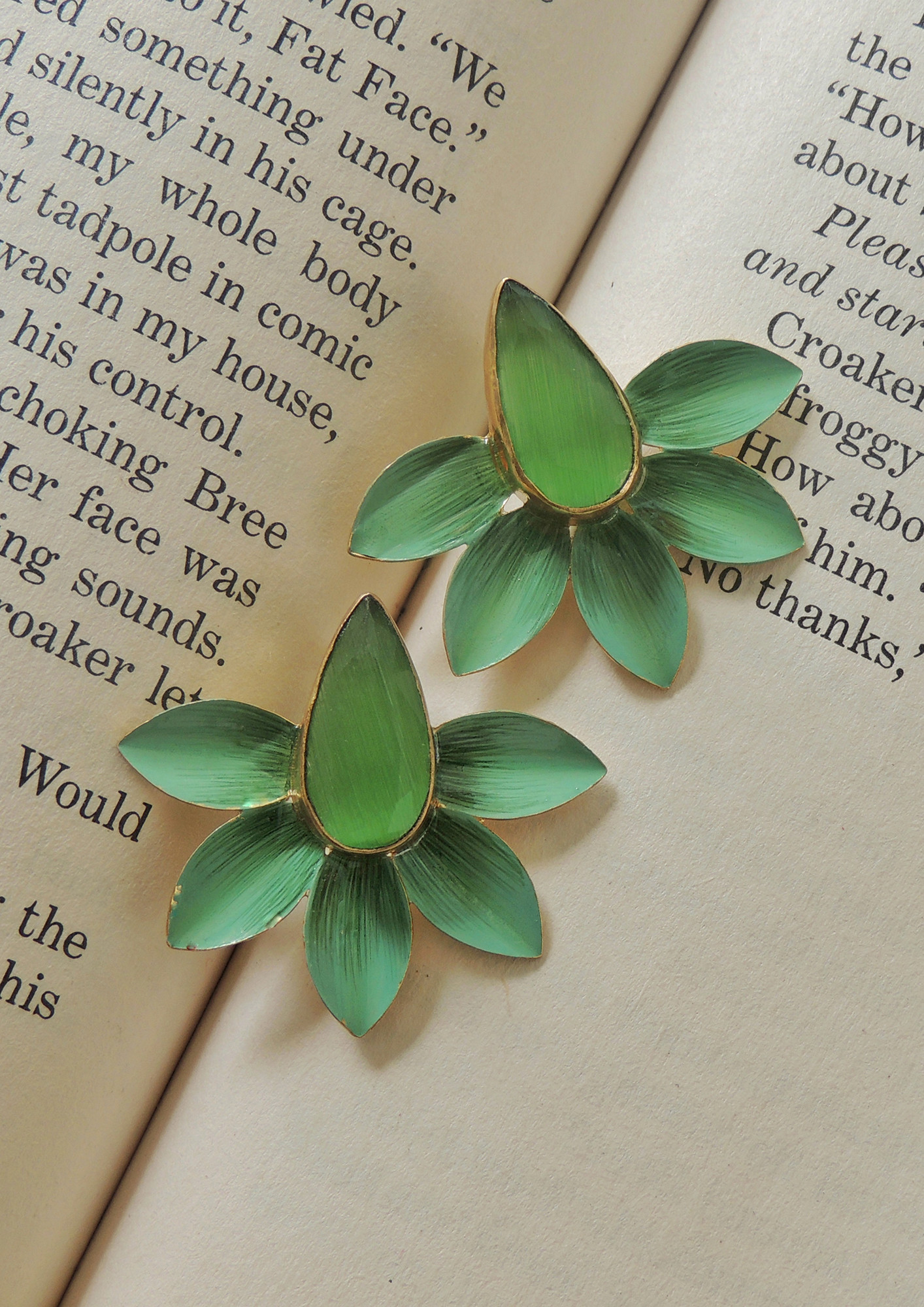 Hand-Painted Pastel Green Studs