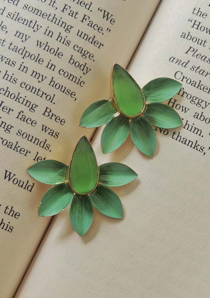 Hand-painted Pastel Green Studs