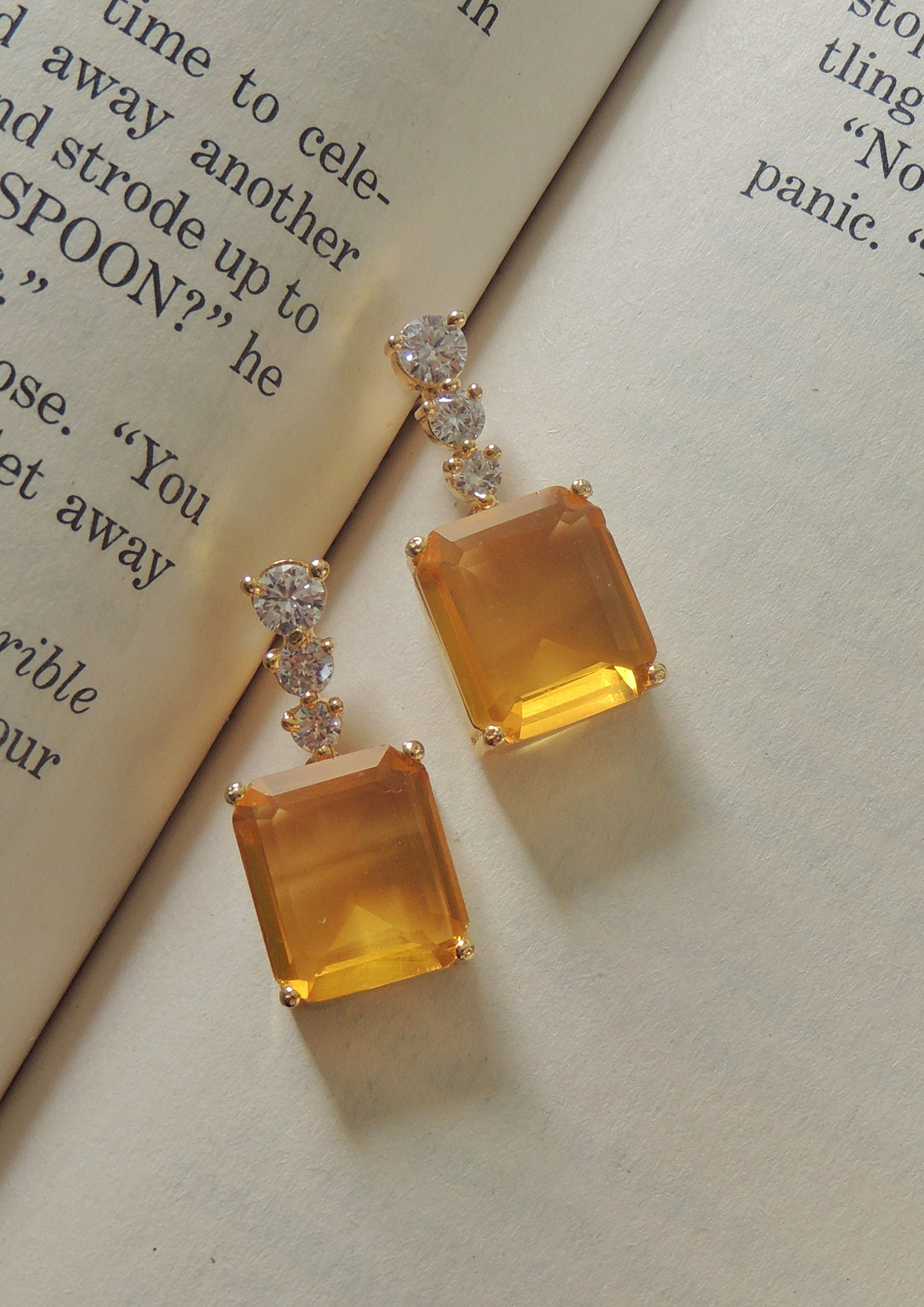 Delight Champagne Gold Plated Studs