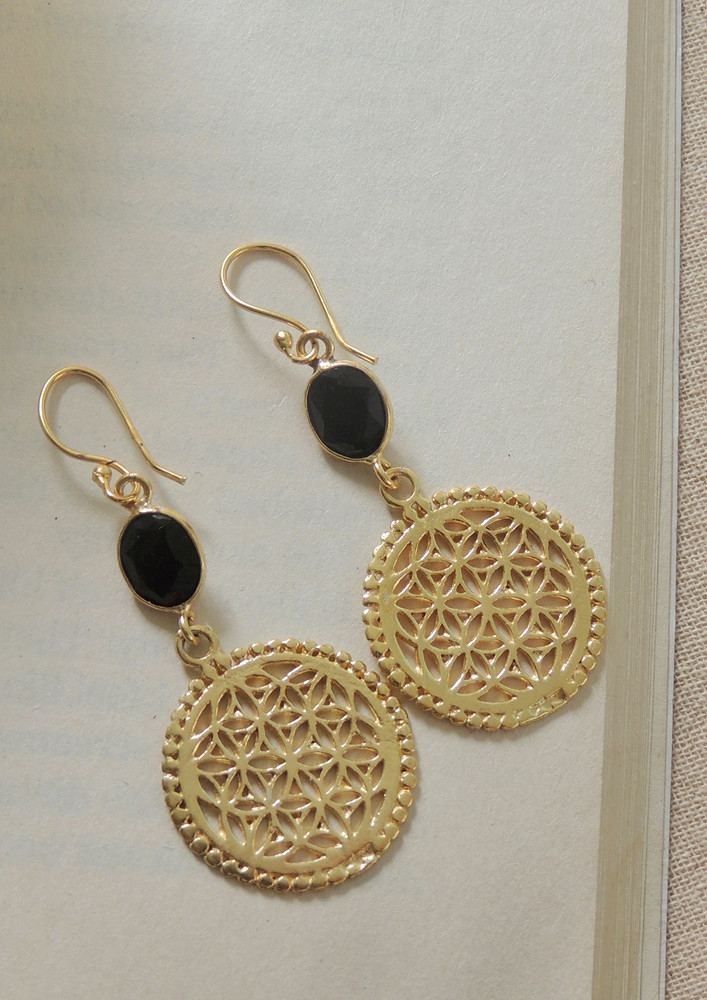 Handcrafted Gold Plated Mughal Jali Hook Earring