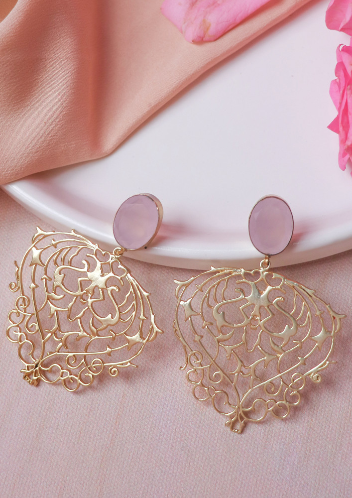 Handcrafted Heart Shape Pink Earring