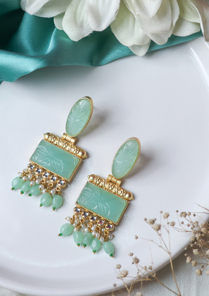 Traditional Mint Craving Stone Earring