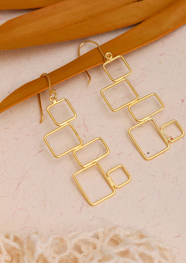 Geometric Wired Earrings - Gold Plated