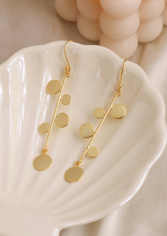 Statement Circle Hook Earrings - Gold Plated