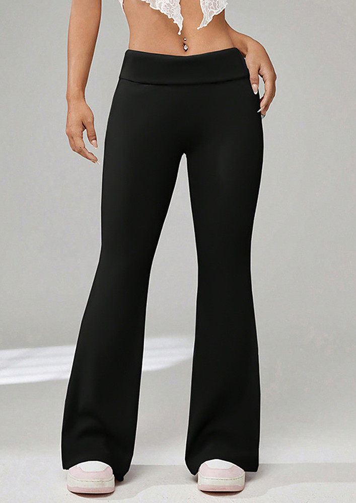 Black Low-waisted Bootcut Pants