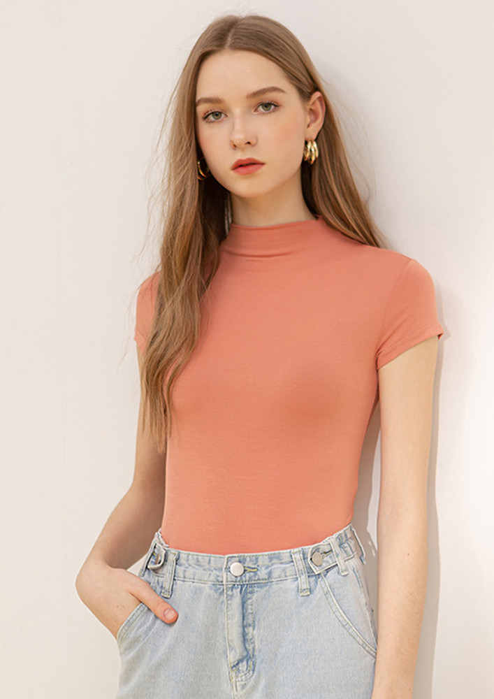Mock Neck Fitted Top