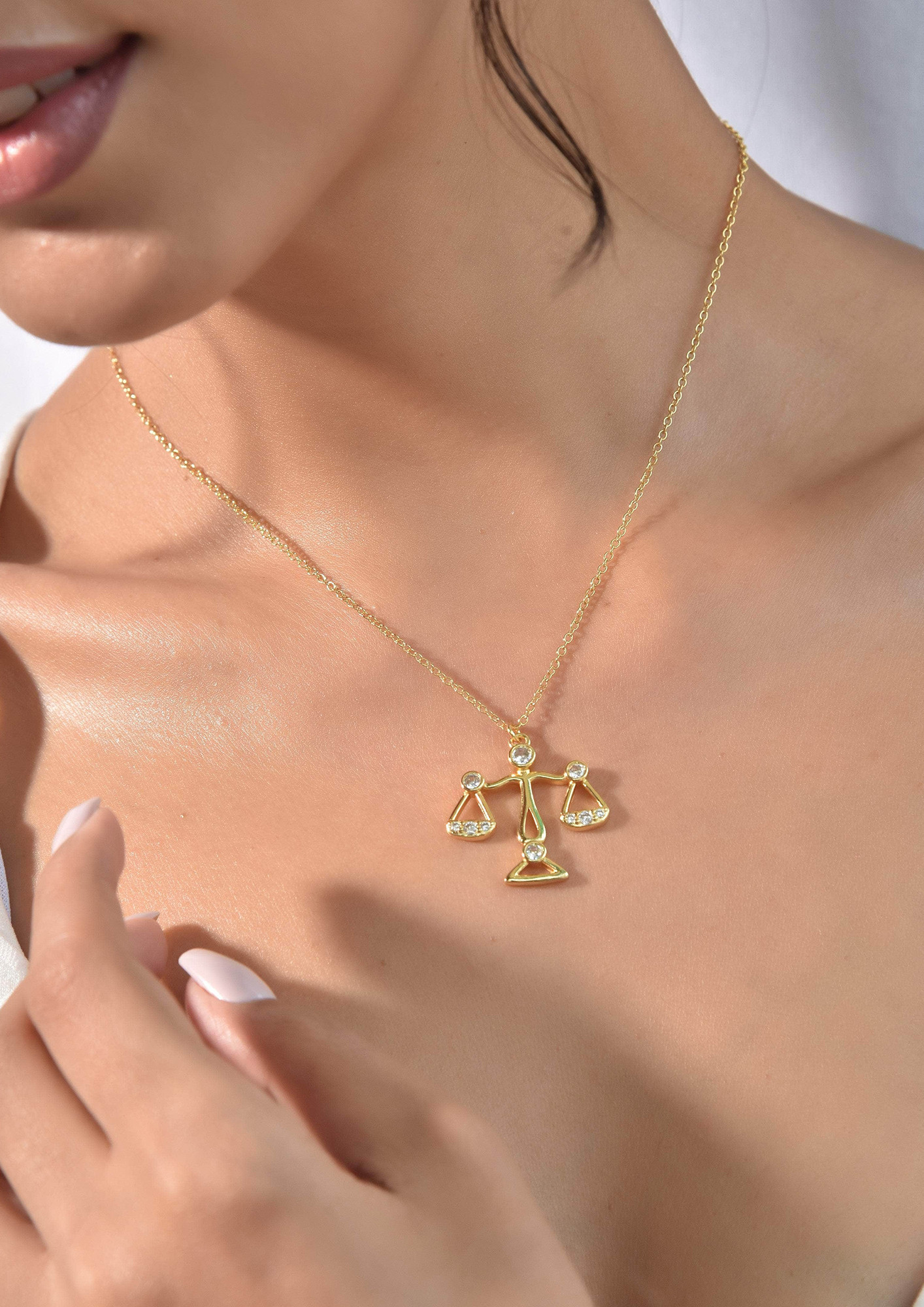 Libra Zodiac Gold Plated Necklace