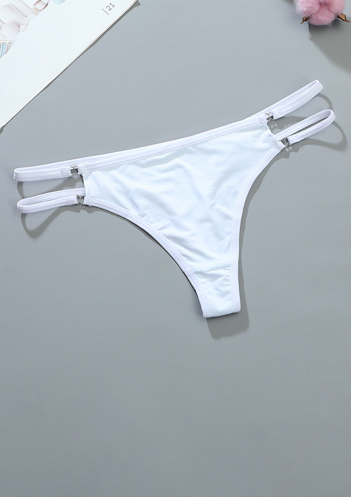 WHITE THIN-STRAP SOLID THONG BRIEF