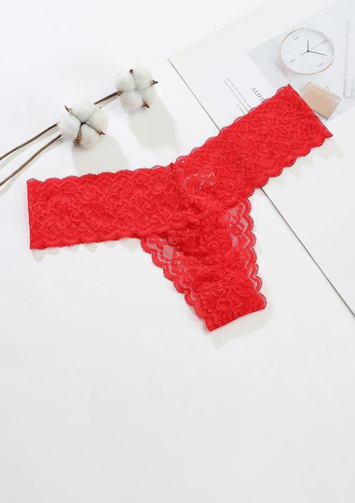 LOOKS LIKE LACY POLYAMIDE RED THONG