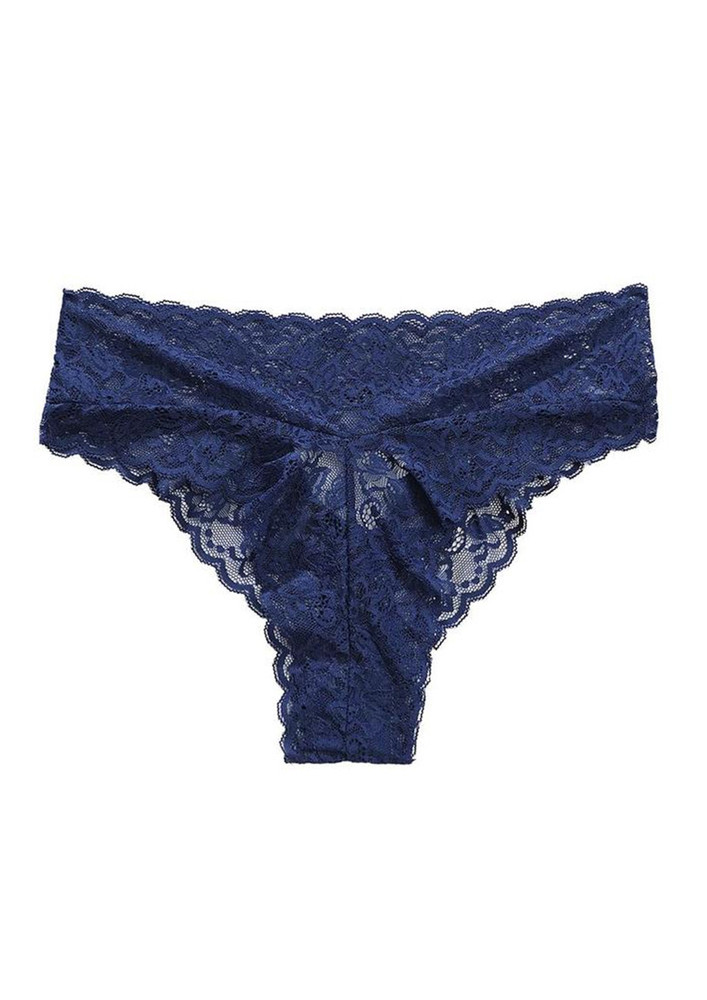 BLUE LACE ETAIL SOLID THONG KNICKER