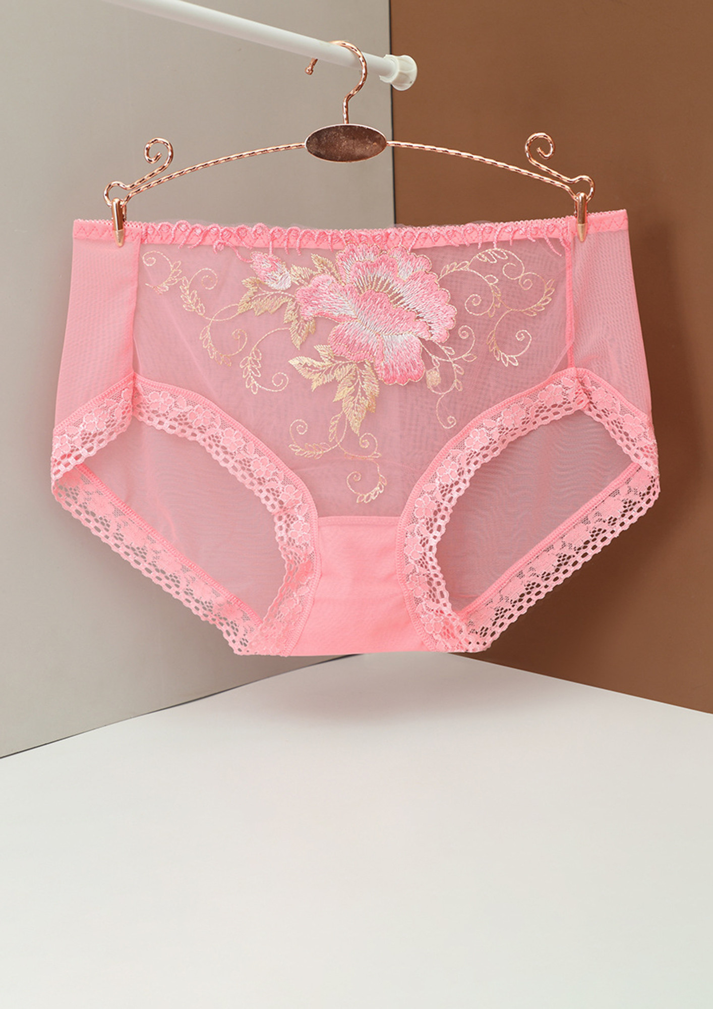 IN PINK SOLID MESH PRINTED HIPSTER