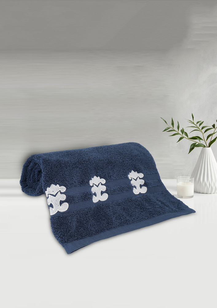 Lush & Beyond Bath Towel Set of 1, 100% Cotton Towel for Men & Women 500 GSM Towel(Blue1, 30X60 inches)