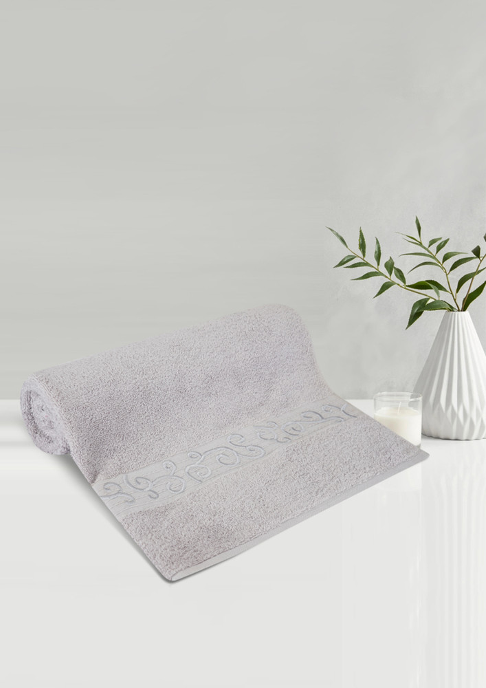 Lush & Beyond Bath Towel Set of 1, 100% Cotton Towel for Men & Women 500 GSM Towel(Grey2, 30X60 inches)