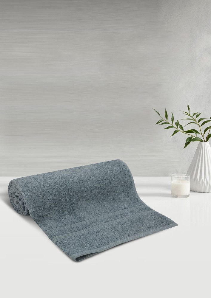 Lush & Beyond Bath Towel Set of 1, 100% Cotton Towel for Men & Women 500 GSM Towel(GreyB, Size 26X55 inches)