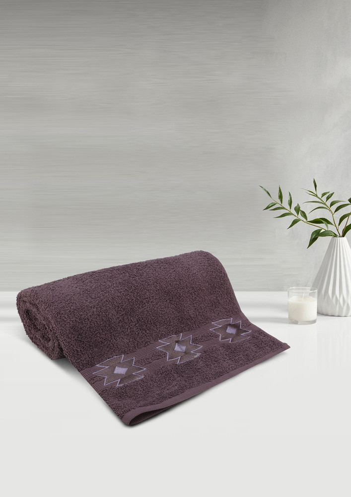 Lush & Beyond Bath Towel Set of 1, 100% Cotton Towel for Men & Women 500 GSM Towel(Purple, Size 26X55 inches)