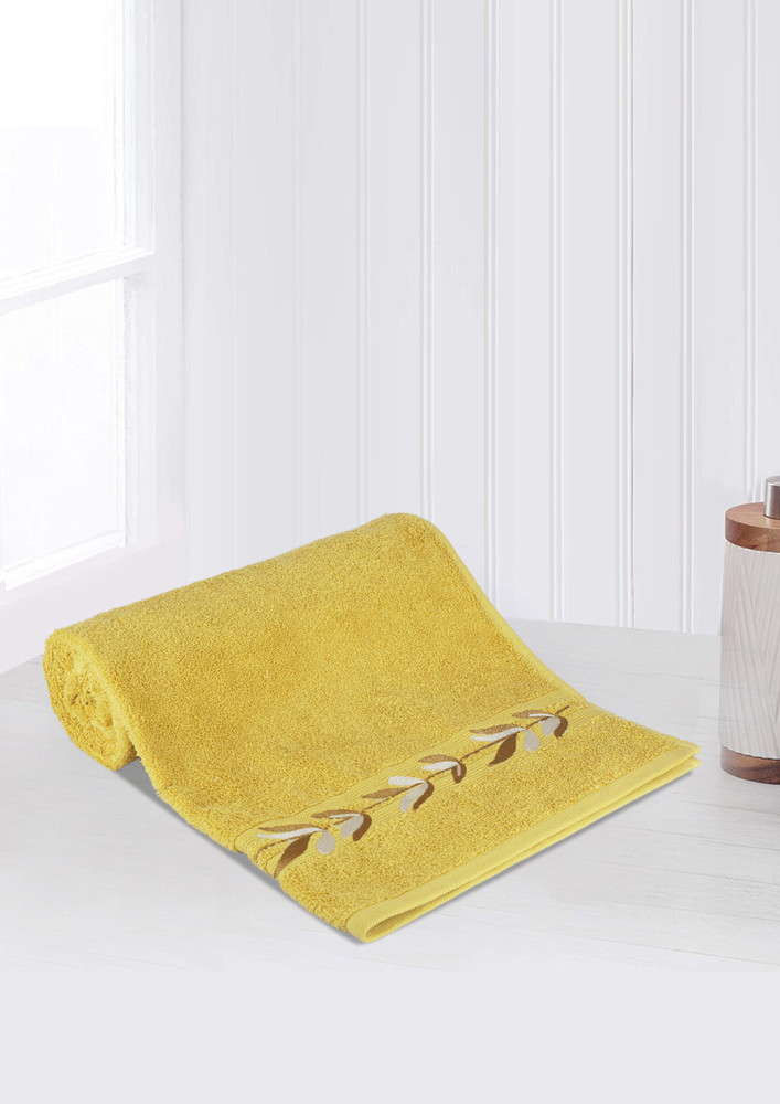 Lush & Beyond Bath Towel Set of 1, 100% Cotton Towel for Men & Women 500 GSM Towel(Yellow 47, Size 26X55 inches)
