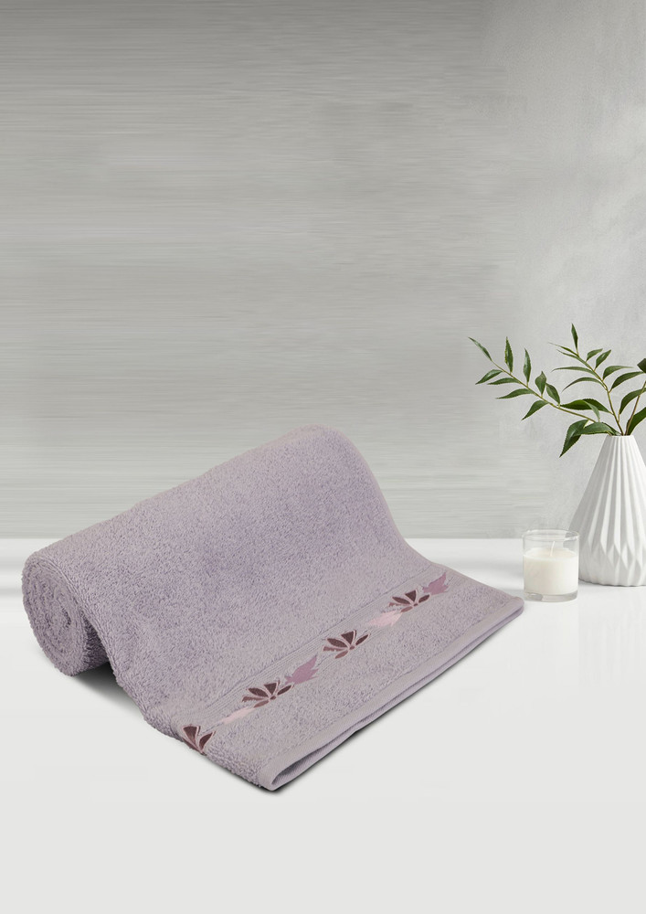 Lush & Beyond Bath Towel Set of 1, 100% Cotton Towel for Men & Women 500 GSM Towel(Purple64, Size 26X55 inches)