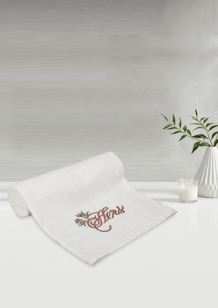 Lush & Beyond Bath Towel Set of 1, 100% Cotton Towel for Men & Women 500 GSM Towel(White, Size 26X55 inches)