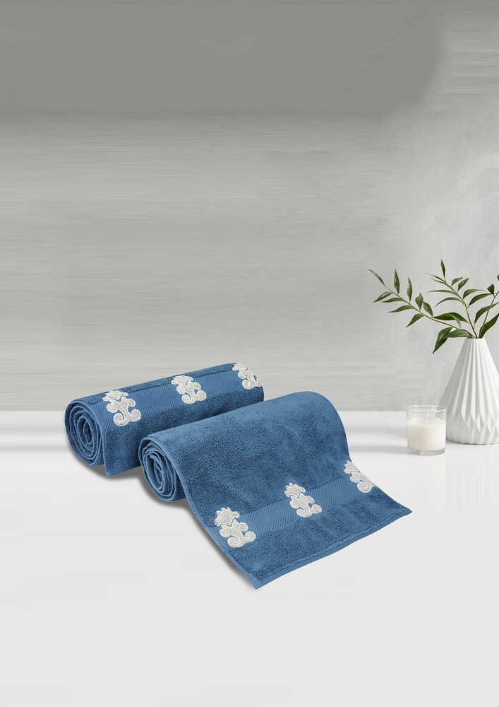 Lush & Beyond Bath Towel Set of 2, 100% Cotton Towel for Men & Women 500 GSM Towel(Blue3, 30X60 inches)