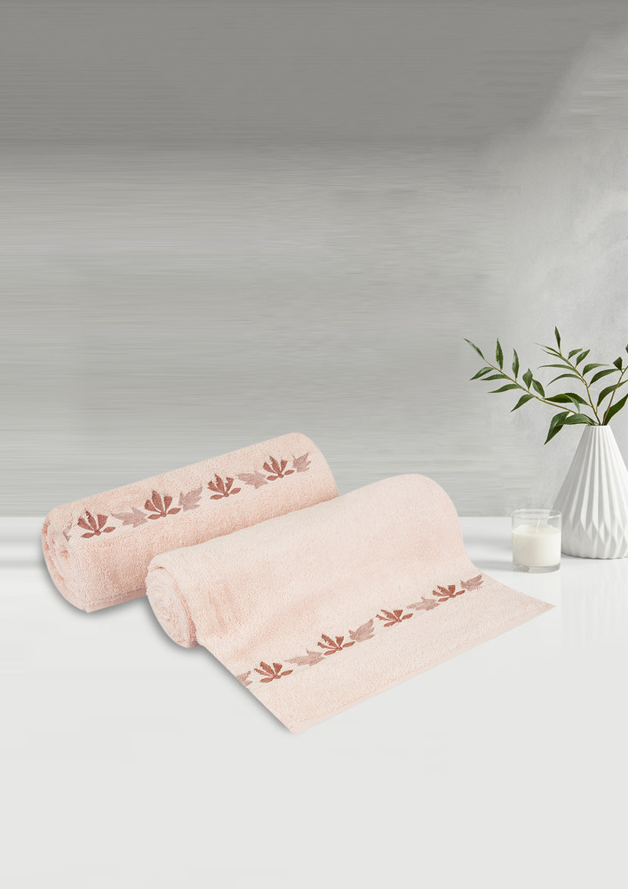 Lush & Beyond Bath Towel Set of 2, 100% Cotton Towel for Men & Women 500 GSM Towel(Baby Pink2, 30X60 inches)