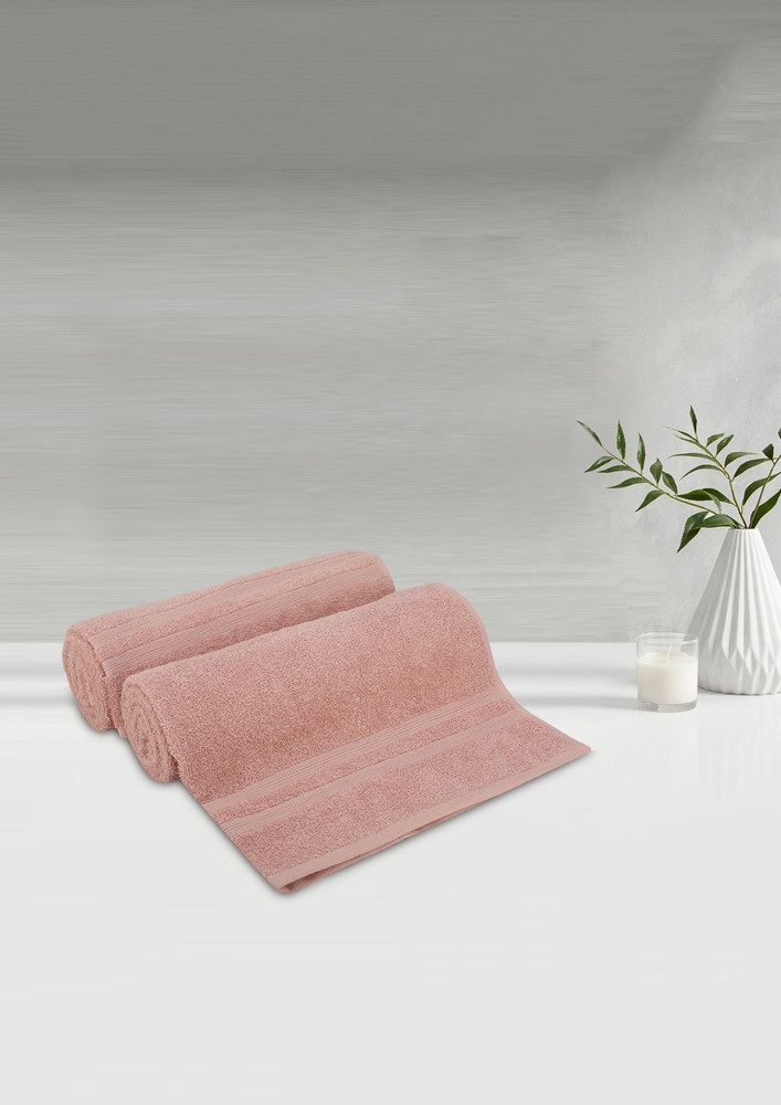 Lush & Beyond Bath Towel Set of 2, 100% Cotton Towel for Men & Women 500 GSM Towel(Peach3, 30X60 inches)