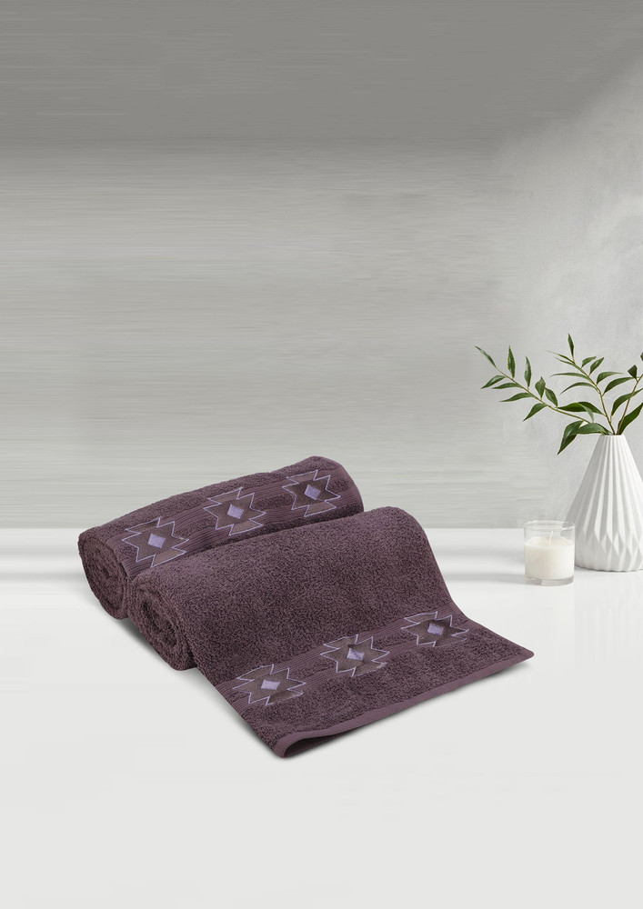 Lush & Beyond Bath Towel Set of 2, 100% Cotton Towel for Men & Women 500 GSM Towel-Purple