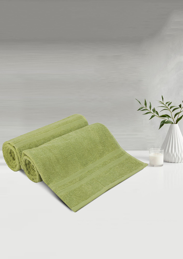 Lush & Beyond Bath Towel Set of 2, 100% Cotton Towel for Men & Women 500 GSM Towel(Light Green, 30X60 inches)