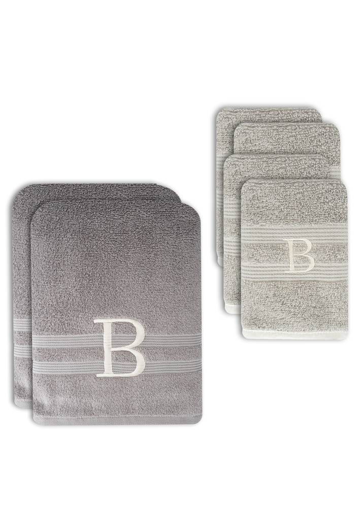 Lush & Beyond 4 Face & 2 Bath Towel Set of 6, 100% Cotton Towel for Men & Women , 500 GSM Towels, Ultra Absorbent, Super Soft & Anti Bacterial Towel for Gym, Pool, Travel, Spa and Yoga. Grey-B