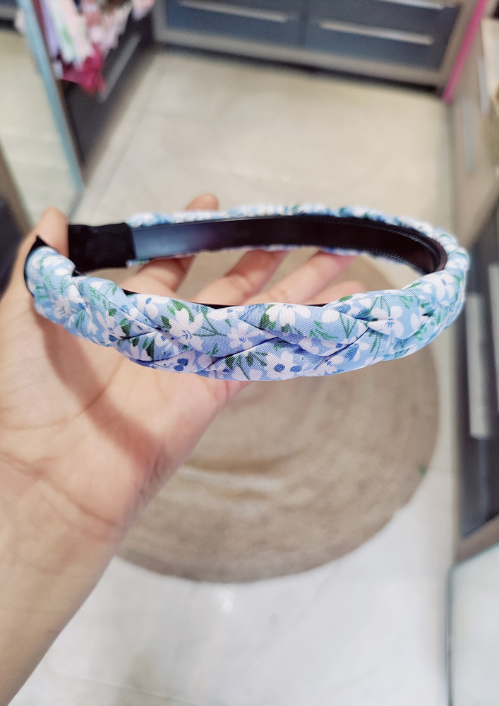 Charming Light Weight Floral Hair Band - Blue