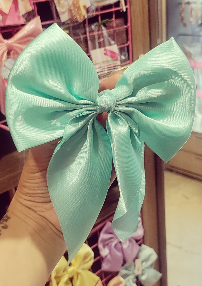 Shinny Pretty Party Hair Bows For Girls -Sea Green