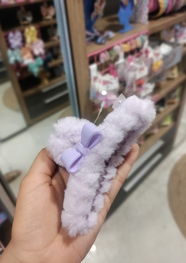 Furry Soft Big Hair Clutchers- Claw Clips - Purple