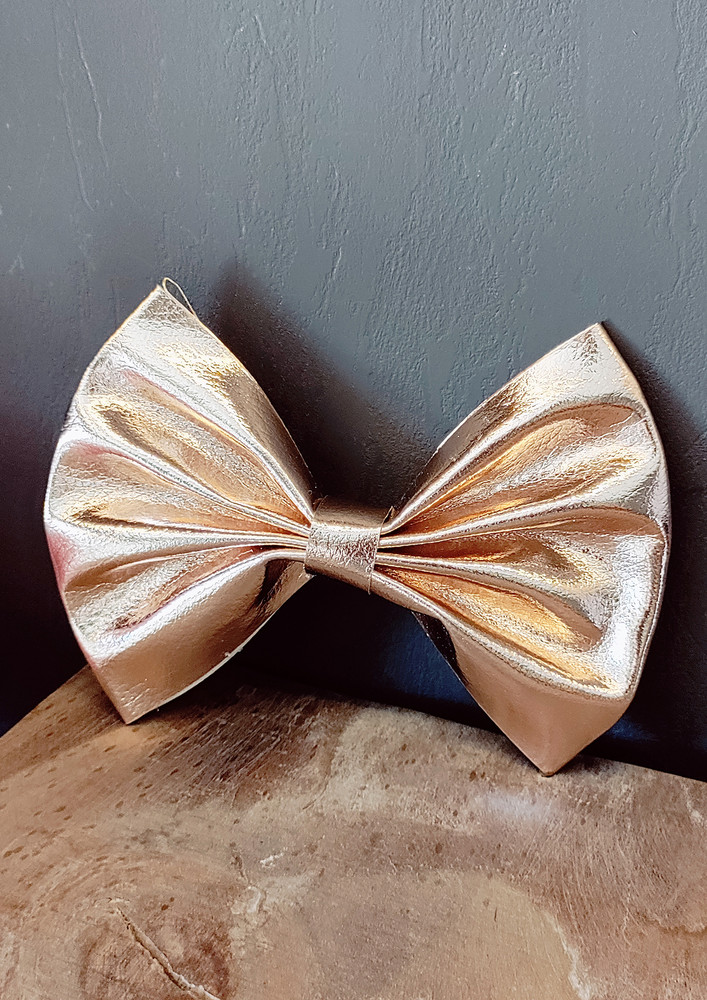 Metallic Hair Bow For Girls by The Little Girl Store-Gold-LG_MettalicBow05