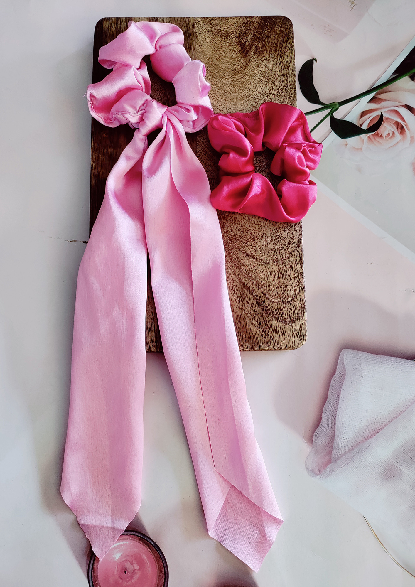 Buy Satin Silky Pink Hair Bow for Women Online in India