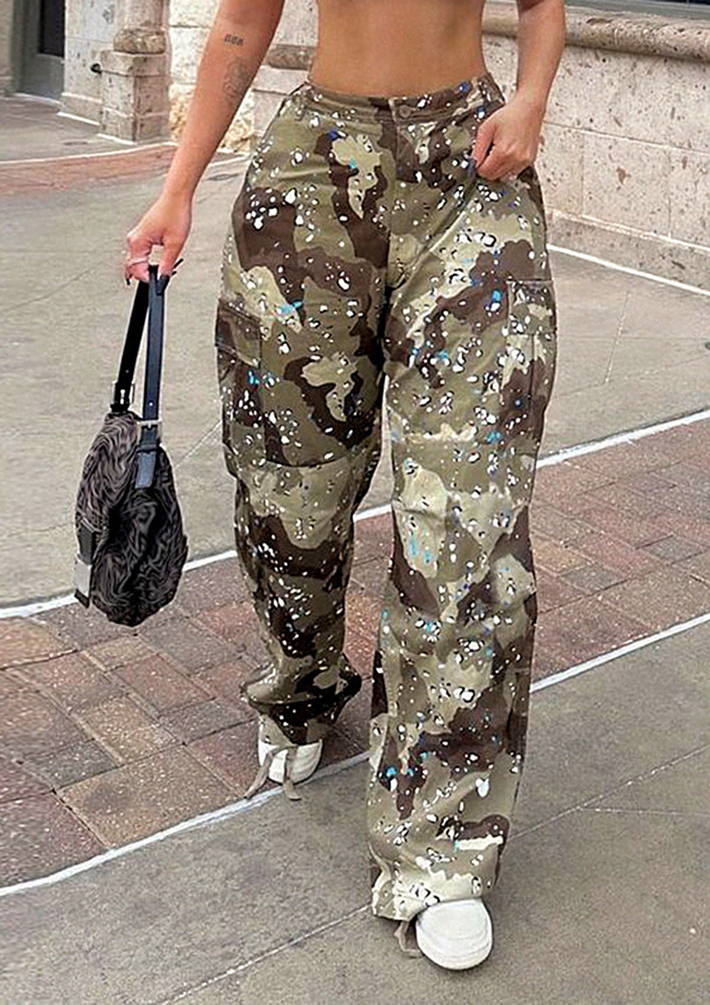 Buy Womens Cargo Work Pants Casual Military Camo Army Combat Trousers with  Pockets, Camo 169, 2 at Amazon.in