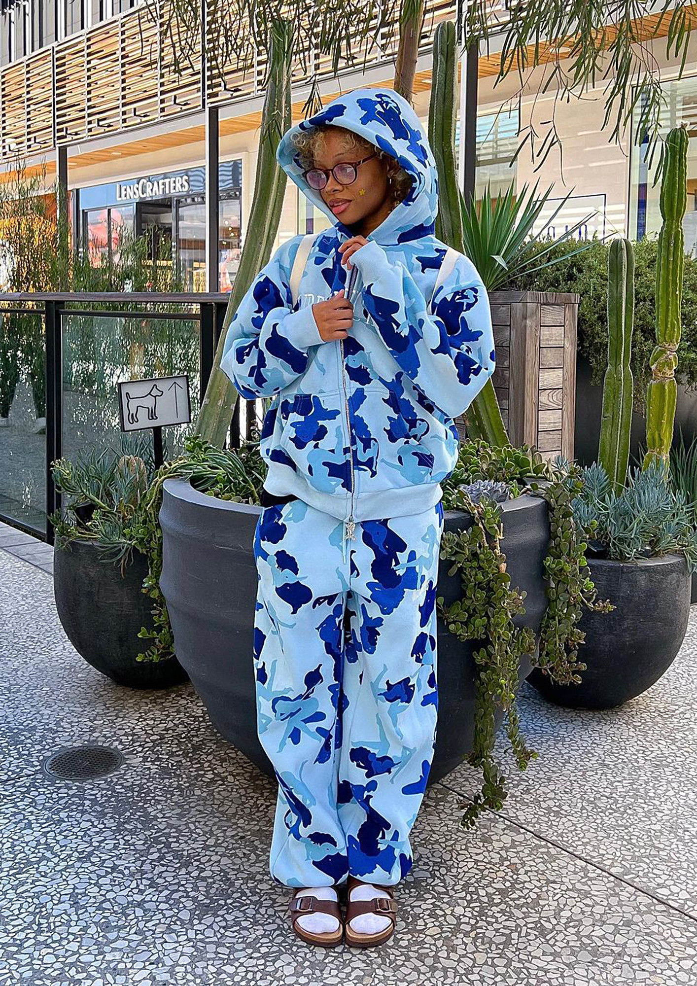 Buy BLUE PRINTED HOODIE & JOGGER SET for Women Online in India
