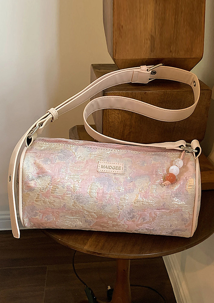 COMMUTER PINK POLYESTER CYLINDRICAL BAG