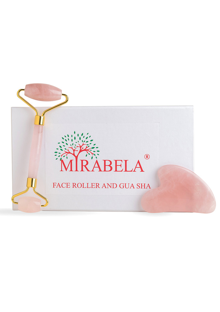 Mirabela Rose Quartz Face Roller and Gua Sha Set