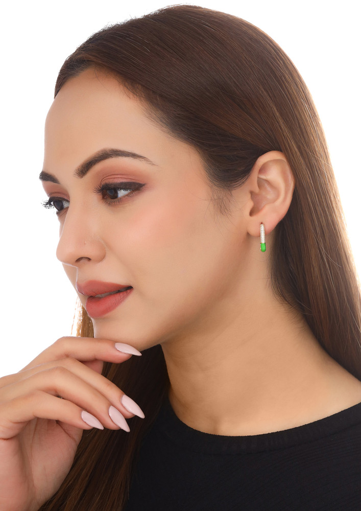 Cotton Candy Safety Pin Earrings-mj456_green