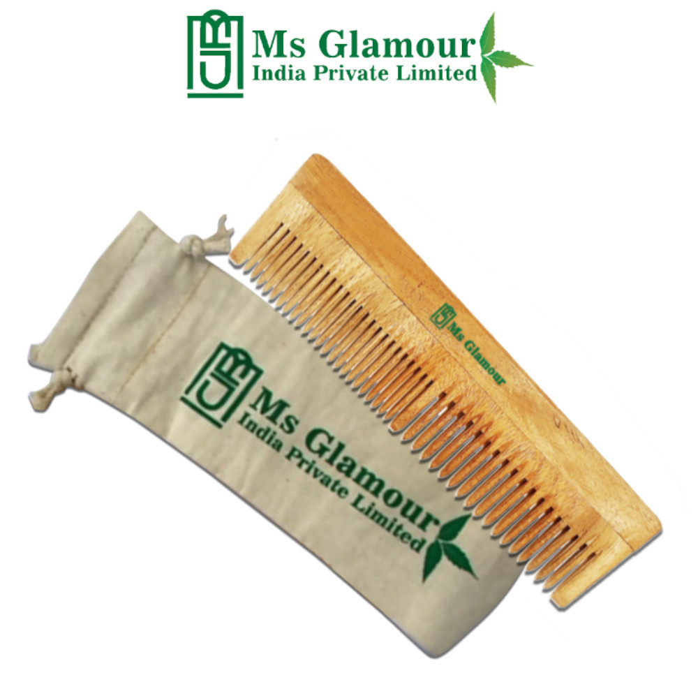 MS Glamour Pure Neem Comb | Wooden Comb |Hair Growth | Treated With Neem oil