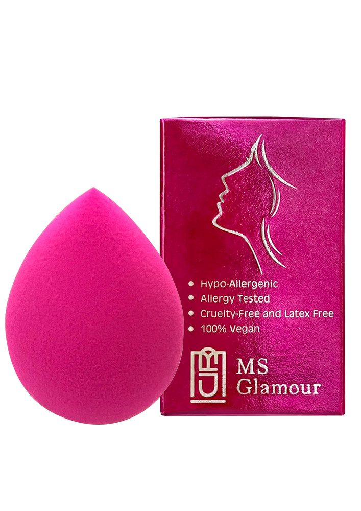 Ms Glamour Hypoallergenic Beauty Blender Sponge For Professionals, Pink