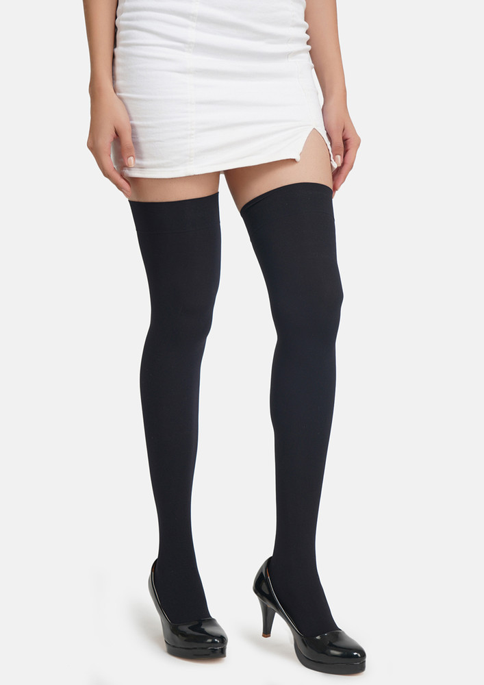 N2s Next2skin Women's Thigh High Opaque Stockings (black)