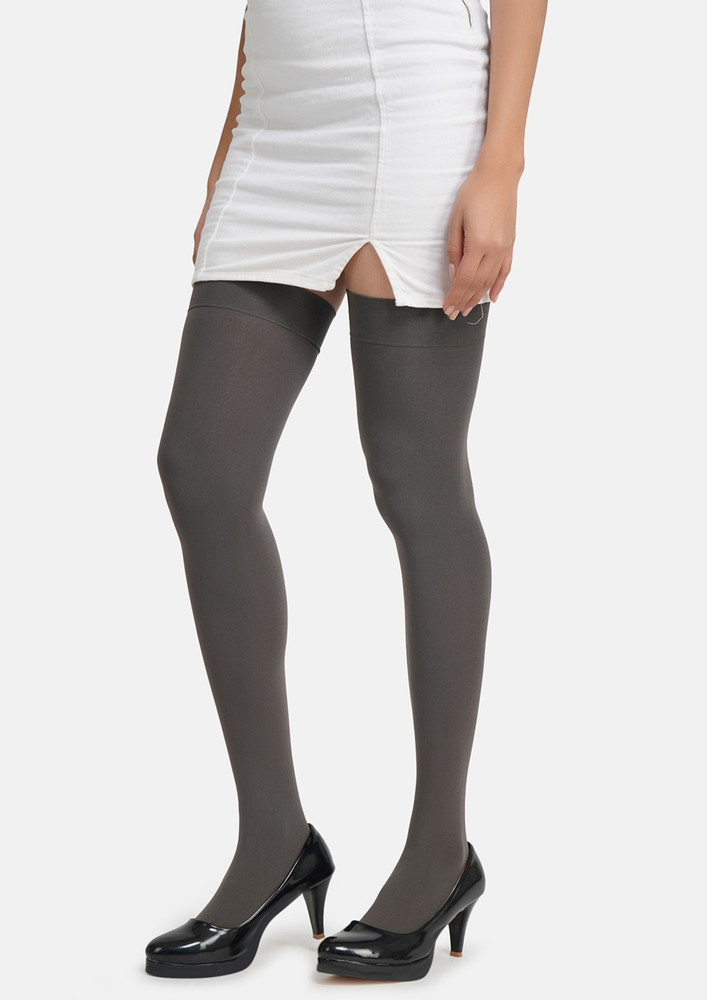 N2s Next2skin Women's Thigh High Opaque Stockings (grey)
